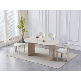 Table a manger Josephine ceramique travertin 180 cm