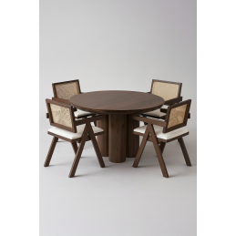 Table a manger carree Maya travertin 110 cm
