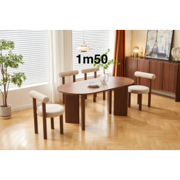 Table a manger Ambre 150 cm finition noyer
