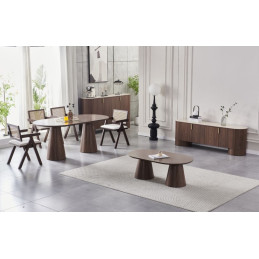Table a manger Iconic effet noyer 150 cm