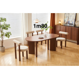 Table a manger Ambre 180 cm teinte noyer