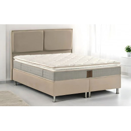 Lit coffre velours 140x190 cm – Élégance et rangement