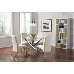 Table ronde Olivia 100 cm verre transparent chrome