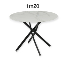 Table à manger ronde Olivia 120 cm effet marbre