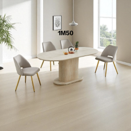 Table à manger Léa 150 cm effet travertin