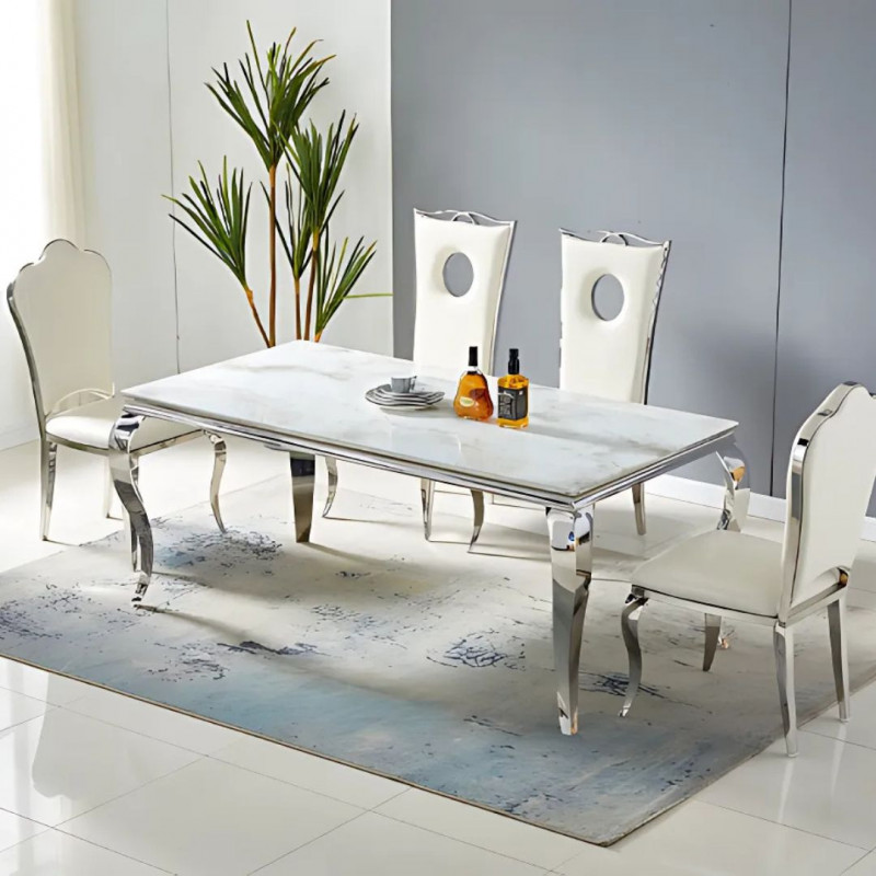 Table baroque effet marbre 150x90 cm Table baroque effet marbre 150x90 cm