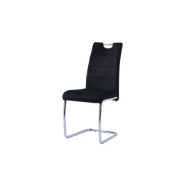 Chaise 103 velours gris pietement metal inox design