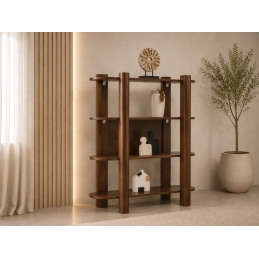 Etagere bibliotheque Oriano effet noyer 120 cm