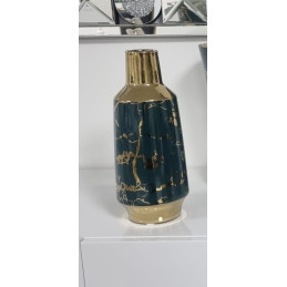 Vase ceramique bleu elance 30 cm - deco interieure