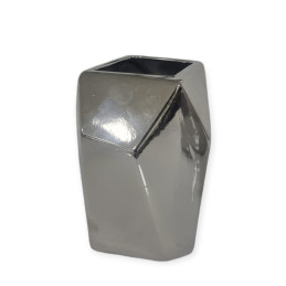 Vase ceramique compact argent ou dore, deco raffinee