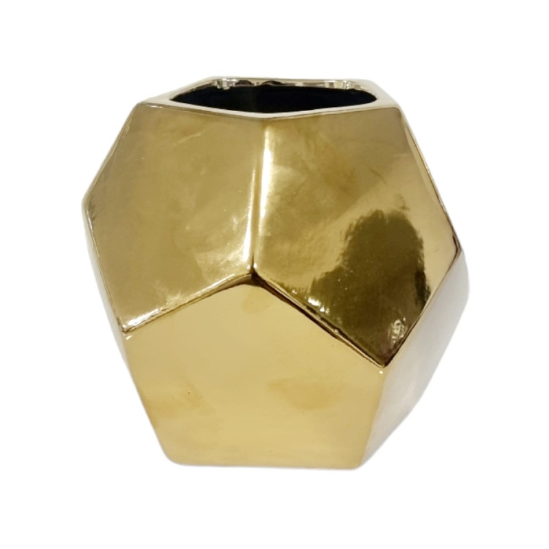 Mini vase ceramique soliflore dore ou argent, 15 cm