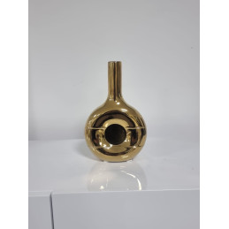 Vase soliflore ceramique metallisee 25 cm