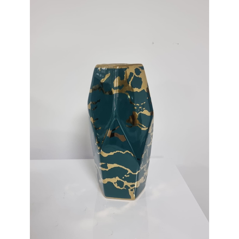 Vase tube ceramique 28 cm - argent, or ou bleu