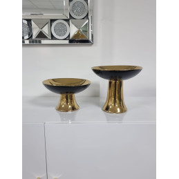 Grande coupe ceramique doree 22 cm profonde