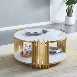 Table basse ronde 90 cm blanche