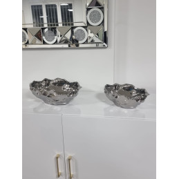 Grande coupelle ceramique argent ou or 35 cm