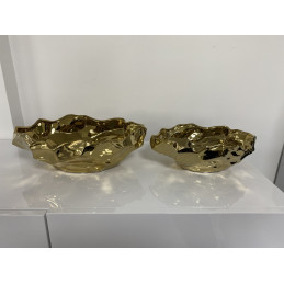 Petite coupelle ceramique or ou argent 28 cm