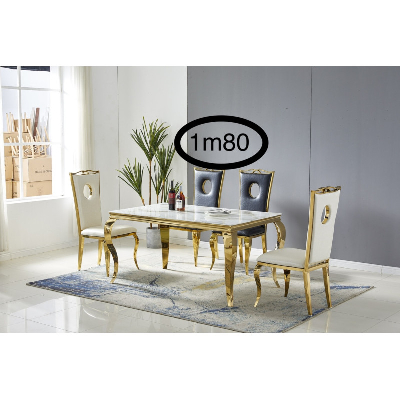 Table a manger baroque, plateau effet et accents