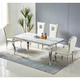 Table a manger baroque, plateau effet et accents
