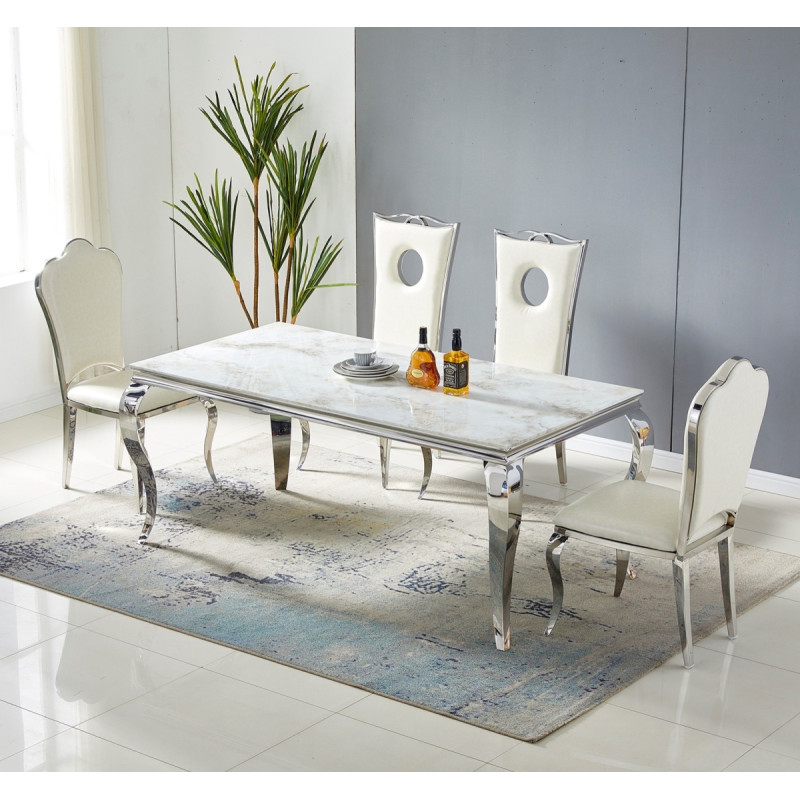 Table a manger baroque, plateau effet et accents