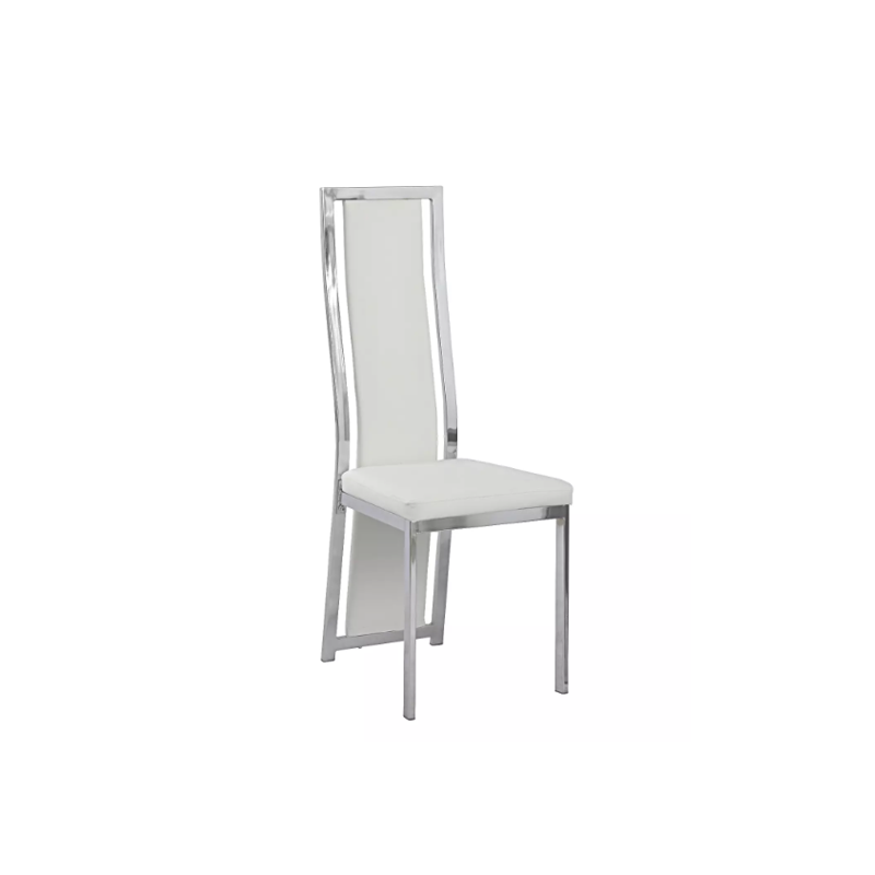 Chaise de salle a manger similicuir, pietement inox