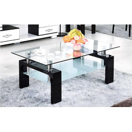 Table basse 110 cm verre transparent