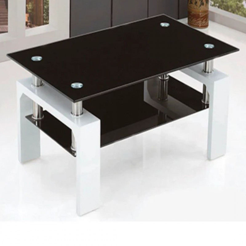 Table basse 110 cm rectangulaire verre noir Table basse 110 cm rectangulaire verre noir