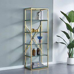 Bibliothèque design 60cm - Doré ou Argenté