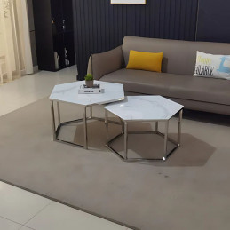 Tables gigognes hexagonales pieds chromés