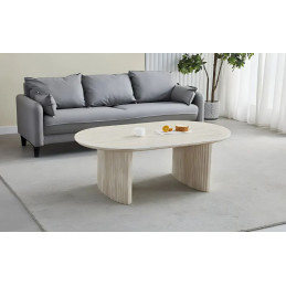 Table basse ovale 120cm travertin