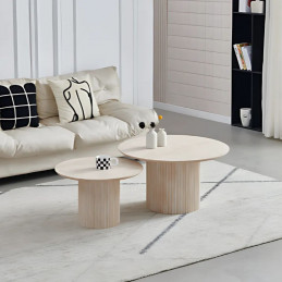 Tables basses gigognes avec pied central style colonne antique