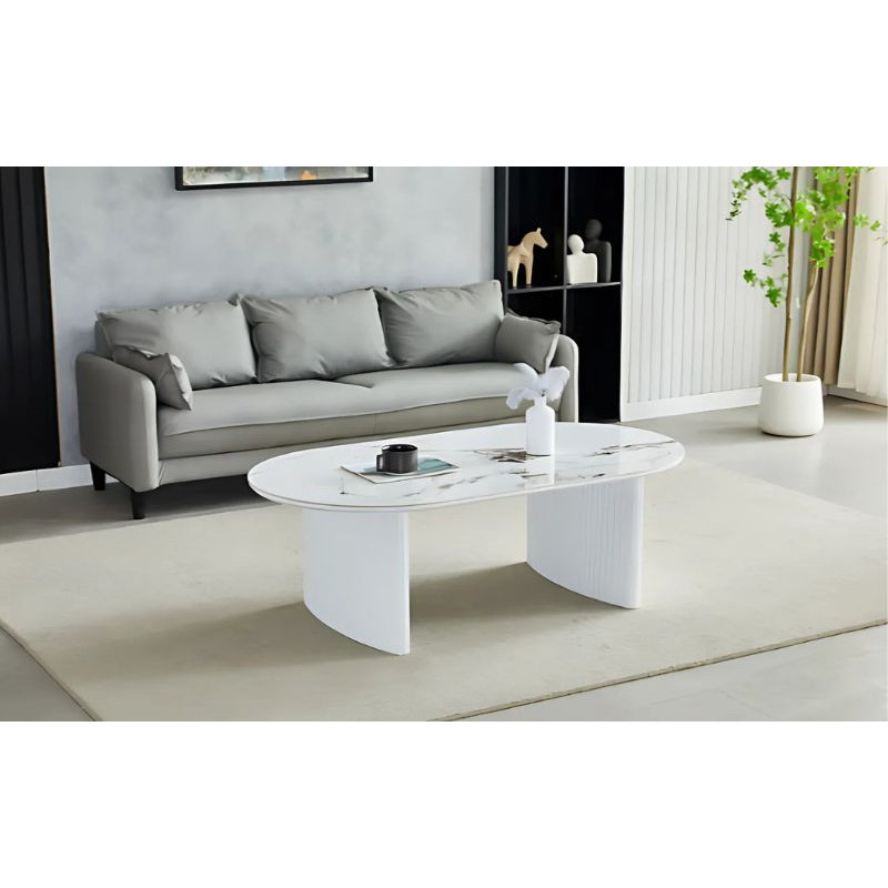 Table basse 2 pieds en céramique 130cm Table basse 2 pieds en céramique 130cm