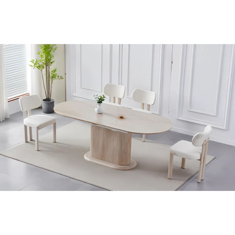 Table à manger extensible travertin 160-200 cm – Pied colonne antique Table à manger extensible travertin 160-200 cm – Pied colonne antique