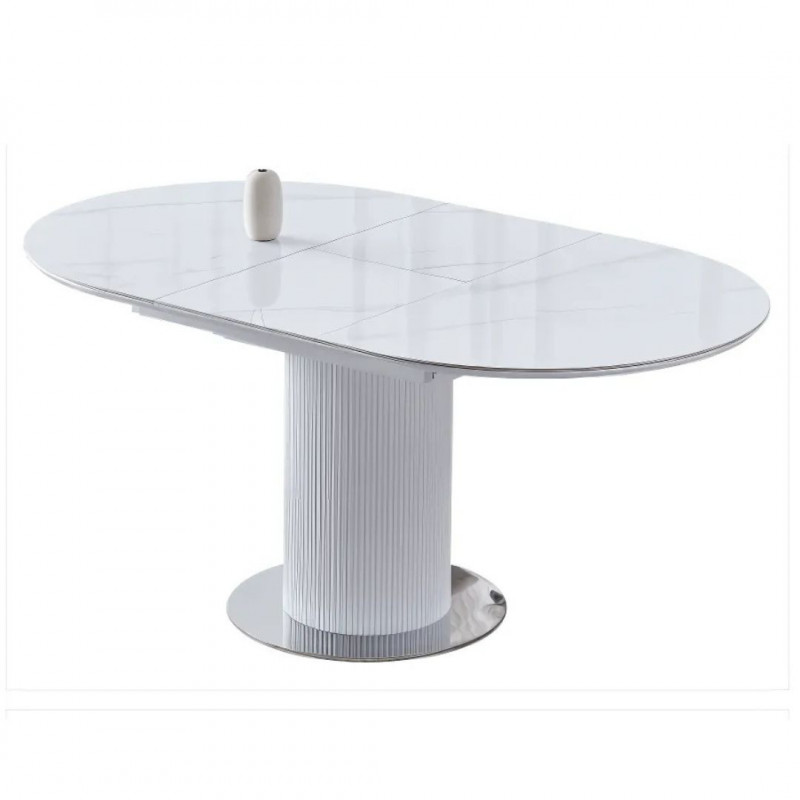Table à manger blanche avec rallonge 125-165 cm Blanche Table à manger blanche avec rallonge 125-165 cm Blanche