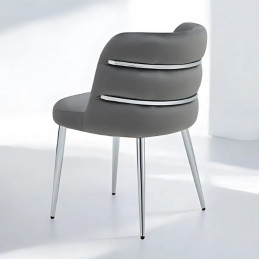Chaises design en laine bouclée – Lot de 4, 3 coloris au choix, pieds métal