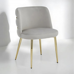 Chaises design en laine bouclée – Lot de 4, 3 coloris au choix, pieds métal