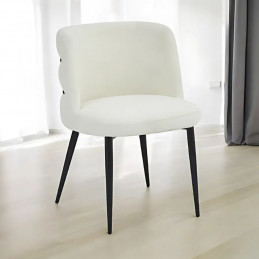 Chaises design en laine bouclée – Lot de 4, 3 coloris au choix, pieds métal
