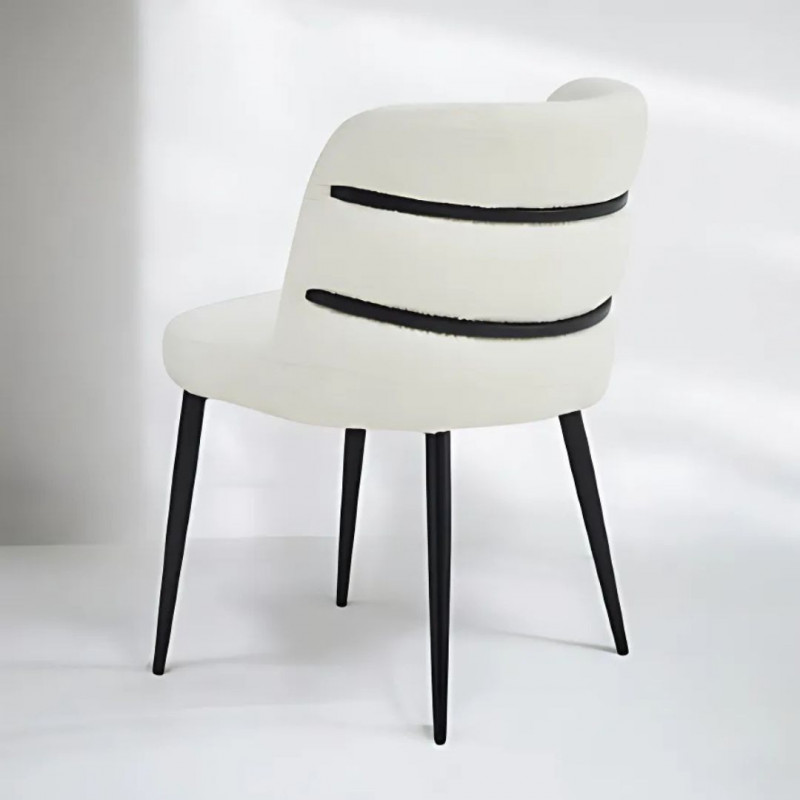 Chaises design en laine bouclée – Lot de 4, 3 coloris au choix, pieds métal Chaises design en laine bouclée – Lot de 4, 3 coloris au choix, pieds métal
