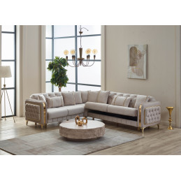 Canapé LUXORIA Beige – Convertible & Coffre Chic