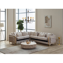 Canapé LUXORIA Beige – Convertible & Coffre Chic