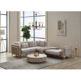 Canapé LUXORIA Beige – Convertible & Coffre Chic