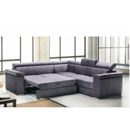 Canapé MIRELLO – Angle Convertible Gris Compact