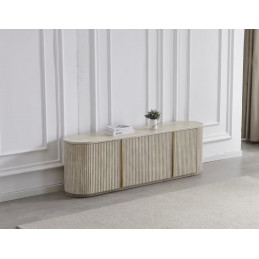 Meuble TV travertin RAVELLO 180 cm – Design galbé chic