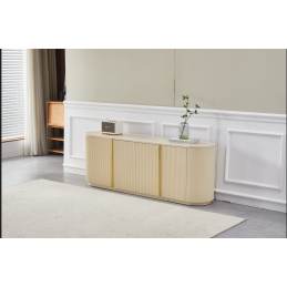Meuble TV travertin RAVELLO 180 cm – Design galbé chic