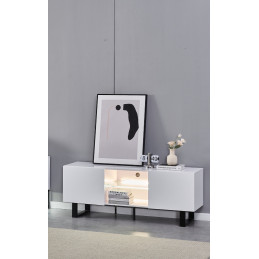 Meuble TV ScandyLight blanc LED 150 cm – Bricochic