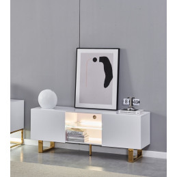 Meuble TV ScandyLight blanc LED 150 cm – Bricochic