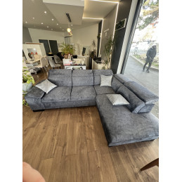 Canapé MANDALO – Angle Convertible Gris avec Coffre