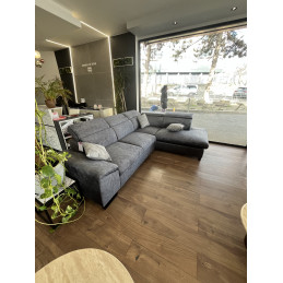 Canapé MANDALO – Angle Convertible Gris avec Coffre