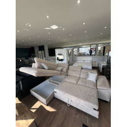 Canapé MANDALO – Angle Convertible Gris avec Coffre