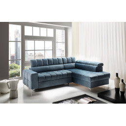 Canapé d'angle VELUTO convertible avec coffre